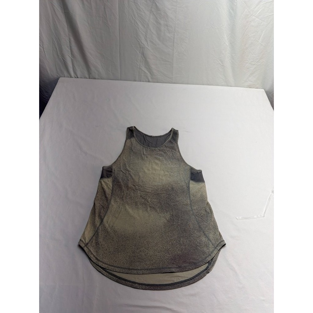 Lululemon Womens Gray Speckled Mesh Panel Athletic Tank Top Size M